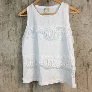J.Crew White Lace Tank Sz XS